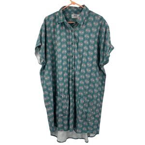 JETTY Shirt Dress Large Atlantis Tunic Beach Coverup Travel Resort Vacation Surf